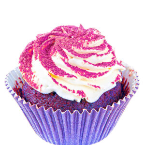 Red sugar flower cupcakes